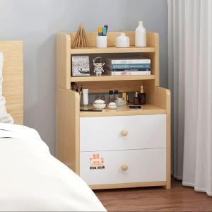 Royal Decor M37 2 Drawers Bed Side Table Nightstand Bedside Table Bedroom Simple Storage Cabinet -White Finish