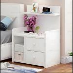 Royal Decor M20 Bedside Table - Simple Modern Bedroom Small Cabinet Bedside Table with Two Drawer Organizer Storage Cabinet-White Finish