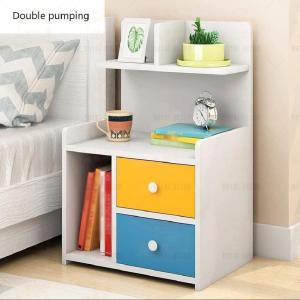 Royal Decor M24 Single Drawer Bed Side Table Nightstand Bedside Table Bedroom Simple Storage Cabinet 60X40X30CM White-Yellow-Blue Finish